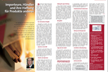 Importeure, Händlerund ihre Haftung für Produkte anderer