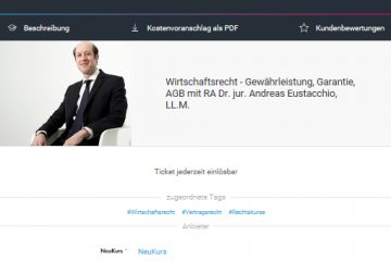 Wirtschaftsrecht - Gewährleistung, Garantie, AGB mit RA Dr. jur. Andreas Eustacchio, LL.M.